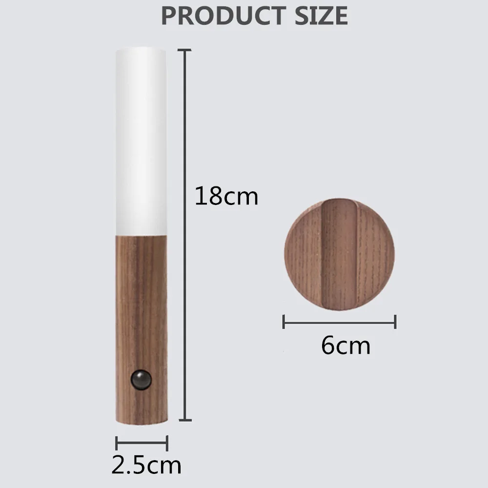 2020 New USB Rechargeable LED Infrared Sensor Photosensitive Sensor Wireless Night Light  Bedside Desk Lamp Wardrobe Wall Lamp