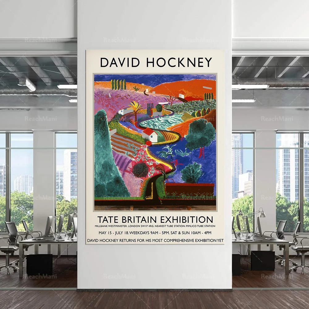 David Hockney Exhibition Poster - Quality Print - Nichols Canyon - Wall Art Decor - Multiple Sizes