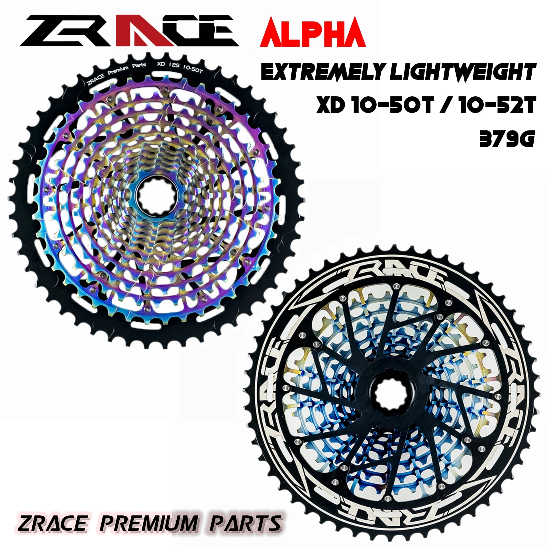 

ZRACE ALPHA EX 12s XD Cassette 12 Speed MTB bike freewheel 10-50T 10-52T - Rainbow,compatible XD freehub, XX1 X01 GX Eagle