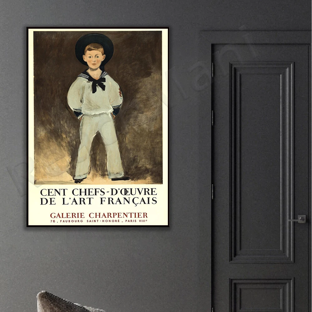 Edouard Manet-Cent Chefs-D'oeuvre De L'Art Francais, exhibition poster, abstract prints for wall art decoration
