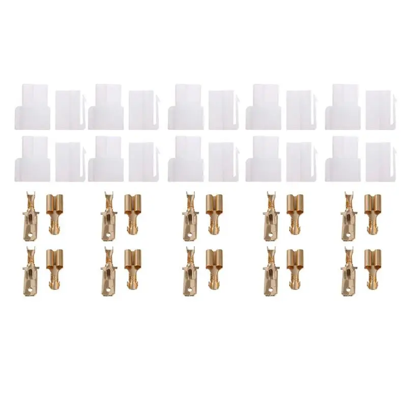 1 set/5 sets/10 Sets T-Type 2 Pin DC Power Connector Plug Vehicle Interphone Male Female Plugs for VHF/UHF Yaesu Radio Cable