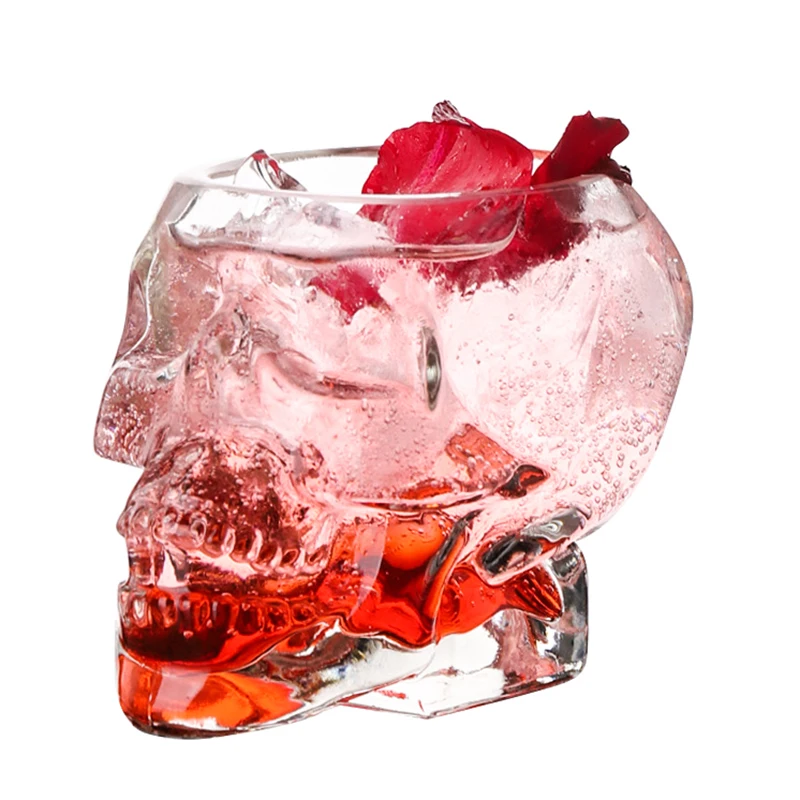 Creative Skull Glass Cup Beer Cocktail Glass Wine Cups Tea Mug Heat Resistant Coffee Mugs For Gift Bar Drinkware Accessories