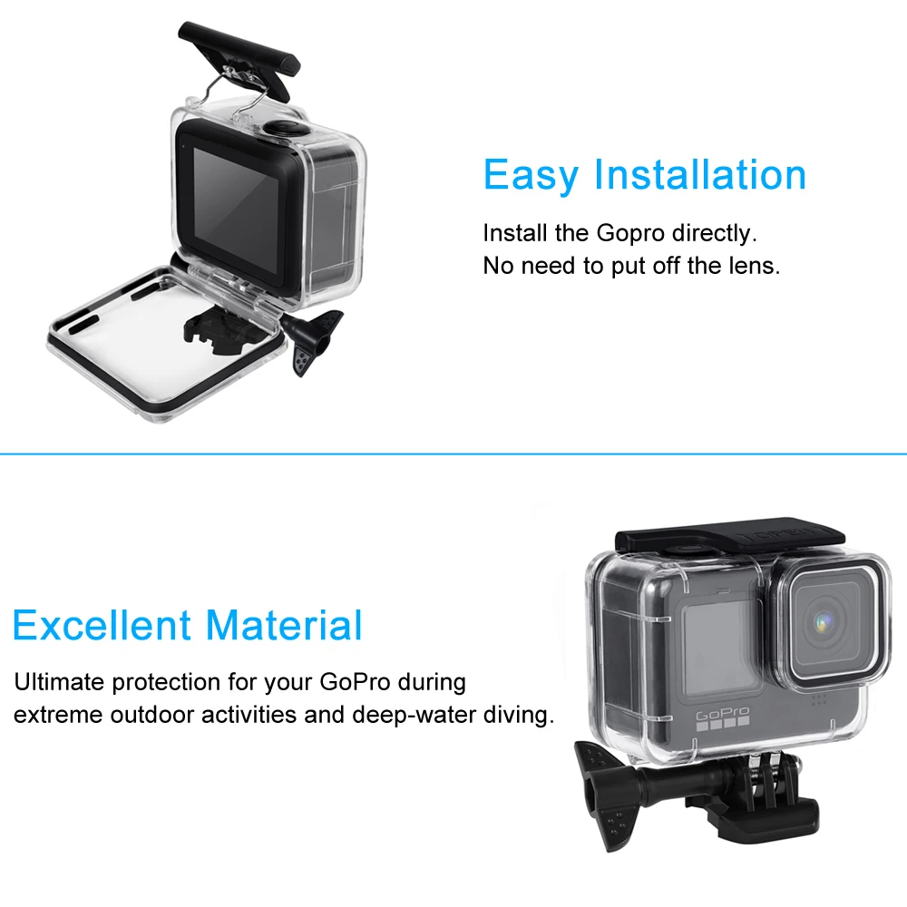 Waterproof Housing Case for GoPro Hero 12 11 10 9 Black Diving Protective Underwater Cover Filter for GoPro9 11 12 Accessories