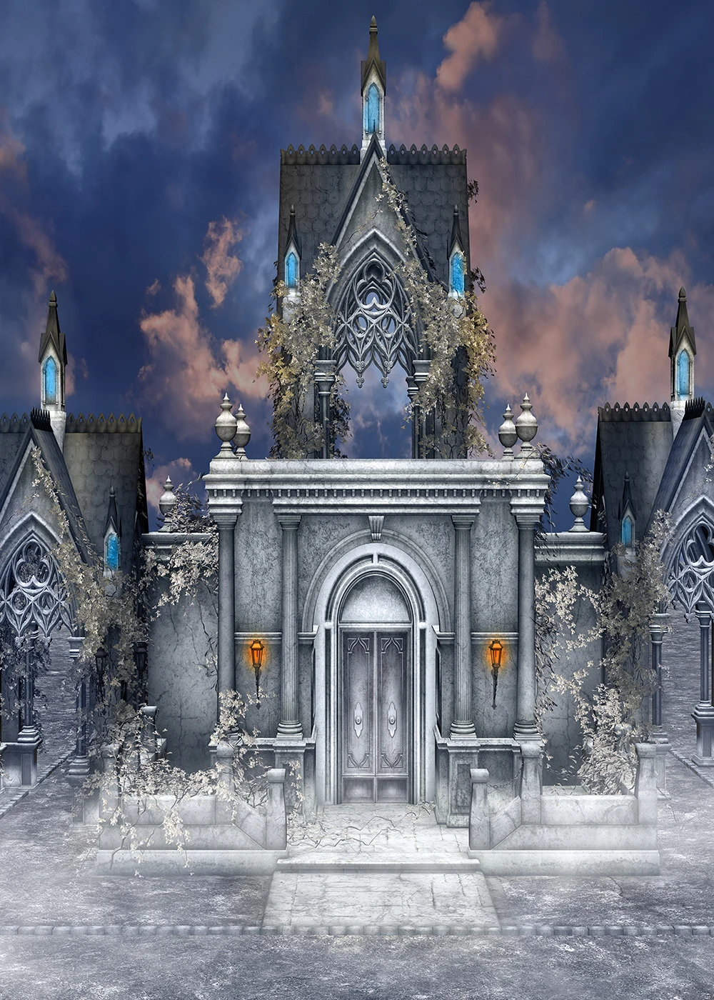 Capiscoฮาโลวีนการถ่ายภาพพื้นหลังSpookyทิวทัศน์เก่าGothicสุสานฉากหลังPhotocall Photobooth Props