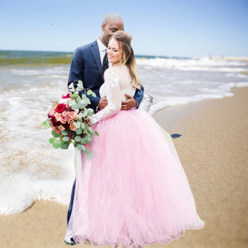 Saia de tule puffy maternidade para mulheres, tutu maternidade artesanal, comprimento do chão, traje de casamento, festa, fotografia, saia longa feminina