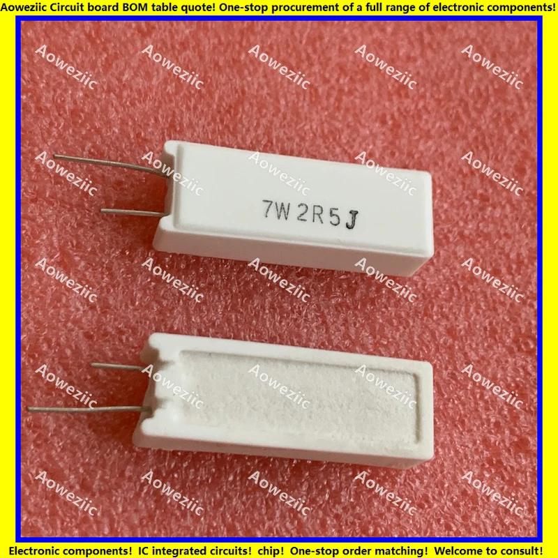 

10Pcs/Lot 7W2R5J 7W2.5ΩJ RX27-5 SQM Vertical Cement Resistance 7W2.5ohm 2.5RJ Ceramic Resistance Precision ±5% Power Resistance