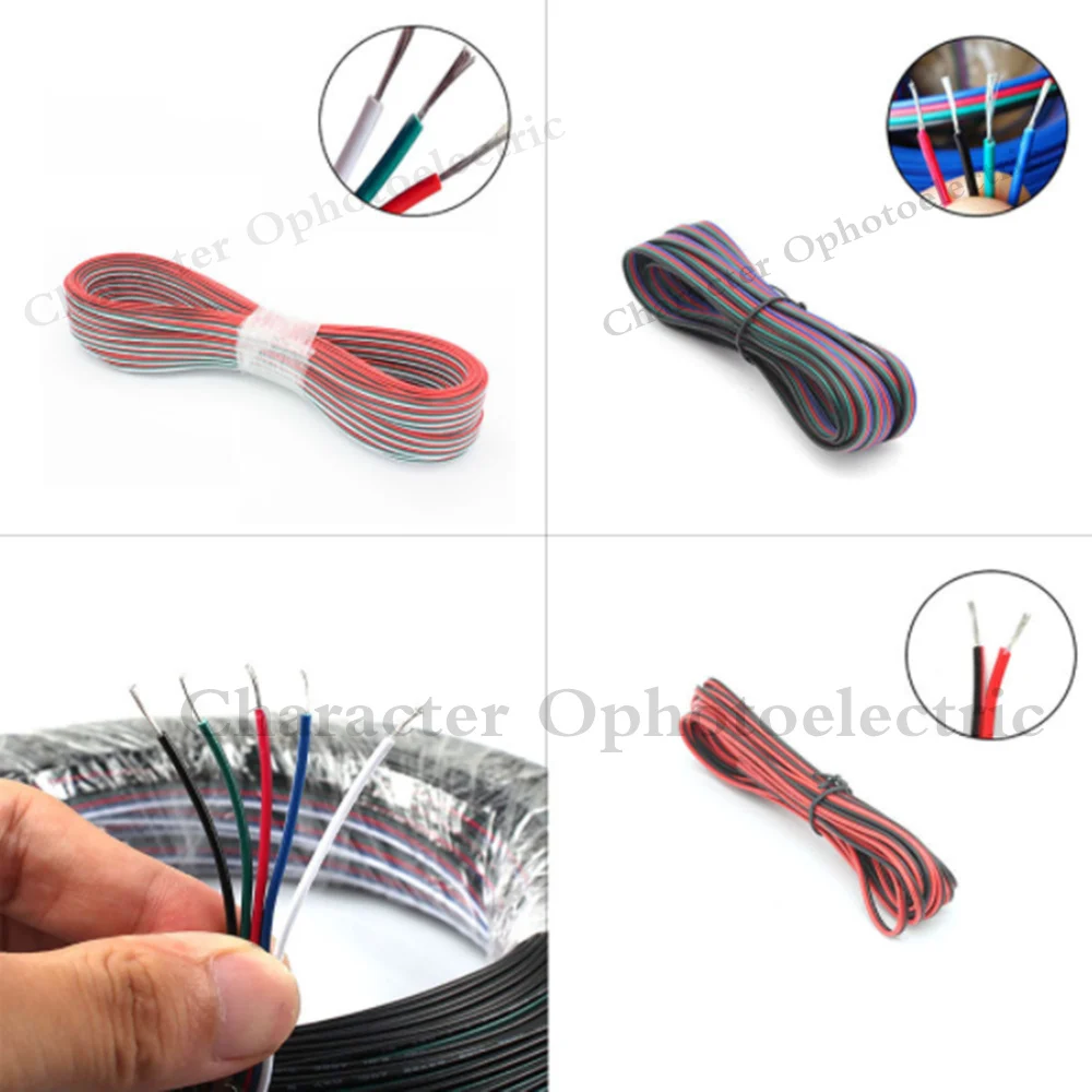 2pin 3pin 4pin 5pin 6pin Extension Wire Cable 22AWG Led Connector For WS2812 WS2811 RGB RGBW  CCT 5050 3528 LED Strip