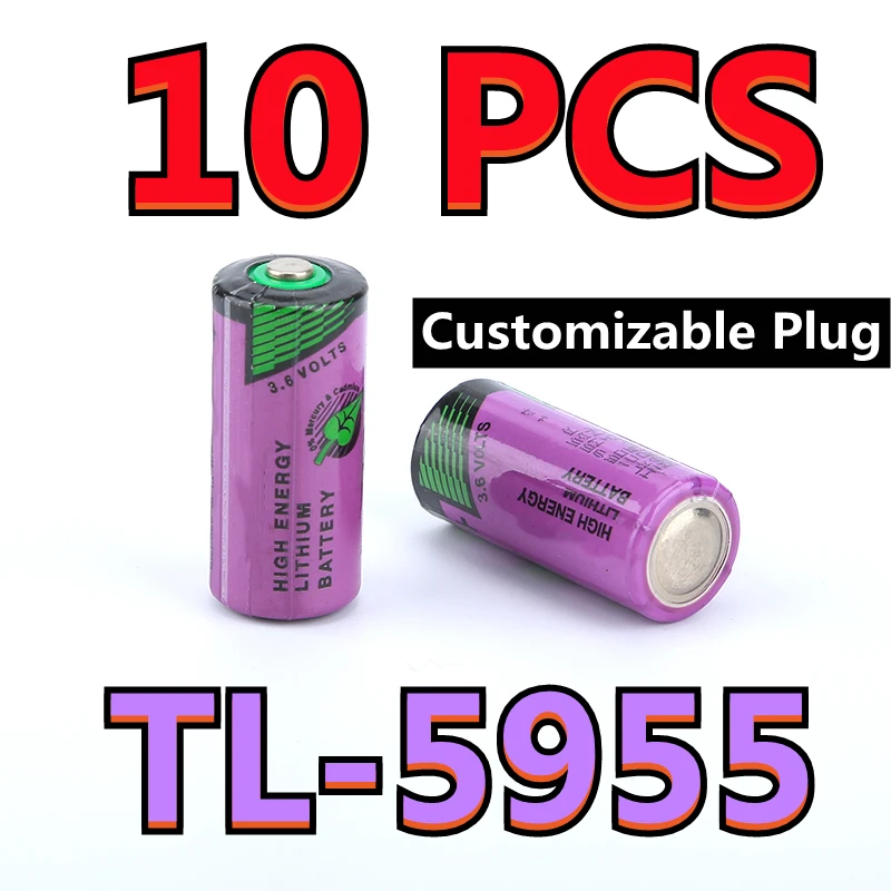 10PCS Original NEW TL-5955 2/3AA 14335 3.6V 1650mAh PLC Battery (Customizable Plug)