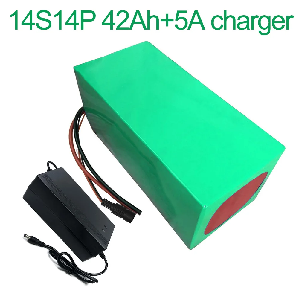 With 5A charger 52V 42Ah 14S14P 18650 Li-ion Battery electric two Three wheeled motorcycle bicycle  275*145*140mm