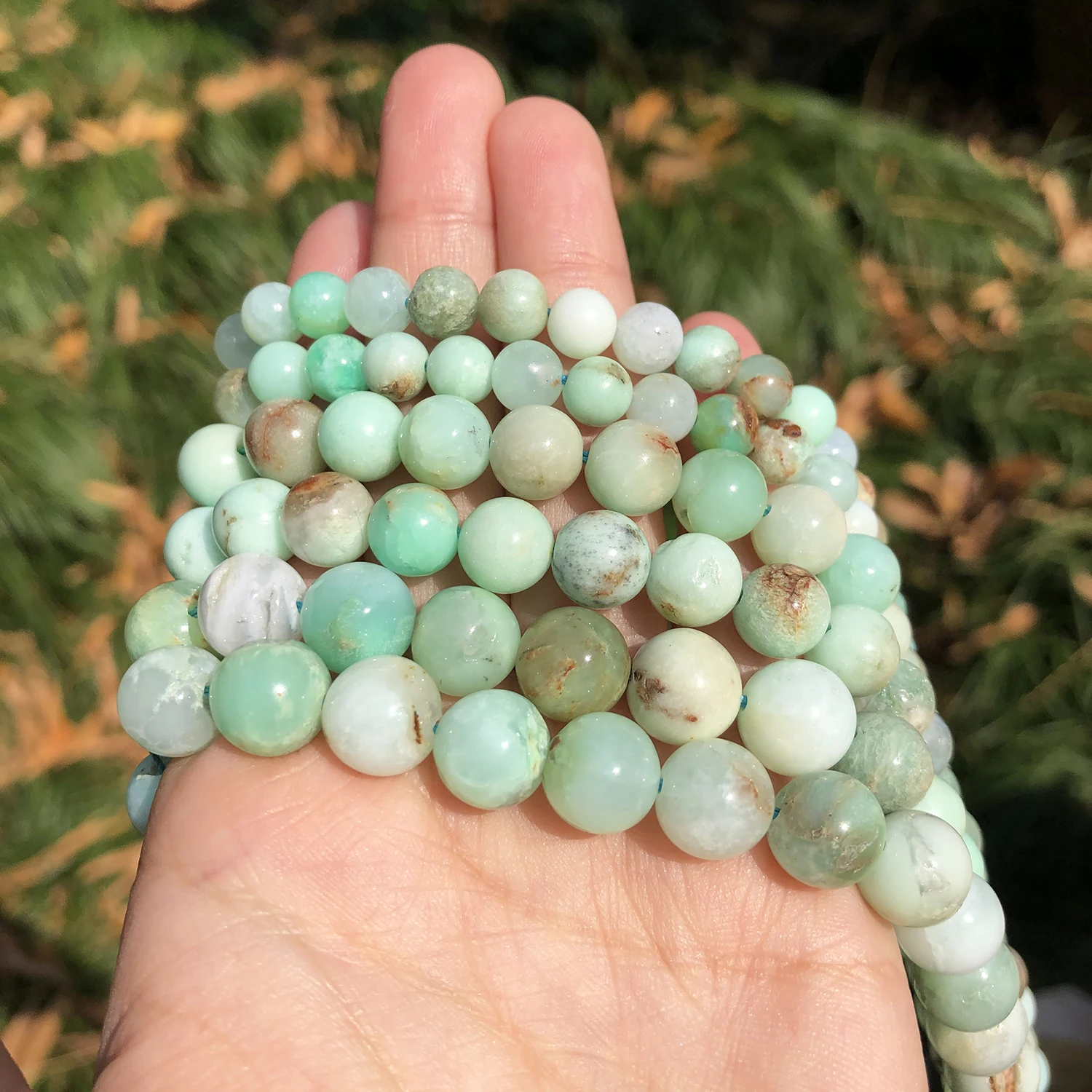 Natural Chrysoprase Australian Jades Stone Beads 6 8 10mm Round Loose Beads for Jewelry Craft Making Diy Bracelet Accessories