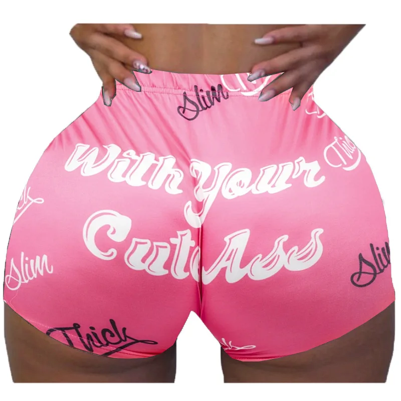 Cheap Women\'s Booty Shorts Anime Graphic Summer Beach Women Clothing High Waisted Sweat Shorts Plus Size Workout Shorts