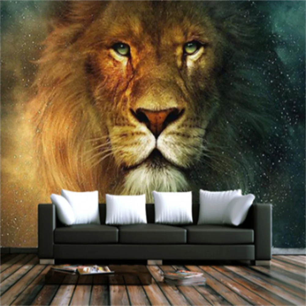 Tiger lion leopard simple modern wall covering personality art wallpaper mural living room sofa TV background wall paper