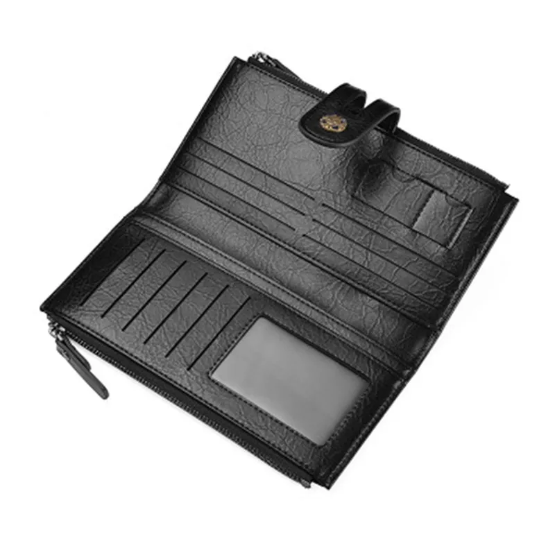 2024 New Wallets Are Exclusively For Long Men's Wallets Zipper Soft Wallets Mobile Wallets Multifunctional PU Waterproof Wallet