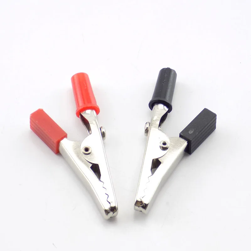 10 pcs 50mm Plastic Handle Alligator clips Crocodile Battery Test Connector Test Probe Metal Clips