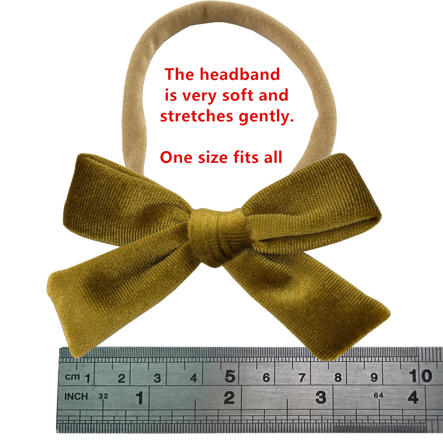 Diademas con lazo de tela de terciopelo de 3,5 pulgadas para niñas, accesorios para el cabello de nailon, lazos para niños pequeños, bandas