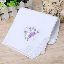 6 Pcs Vintage Cotton Ladies Embroidered Lace Handkerchief Women Floral Hanky Jy28 20 Dropship