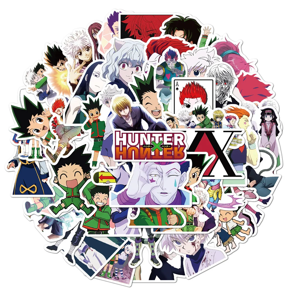 50 HUNTERxHUNTER Japanese Anime Stickers GON FREECSS Killua Zoldyck Hisoka Trunk Laptops Waterproof Journal Stationery Sticker