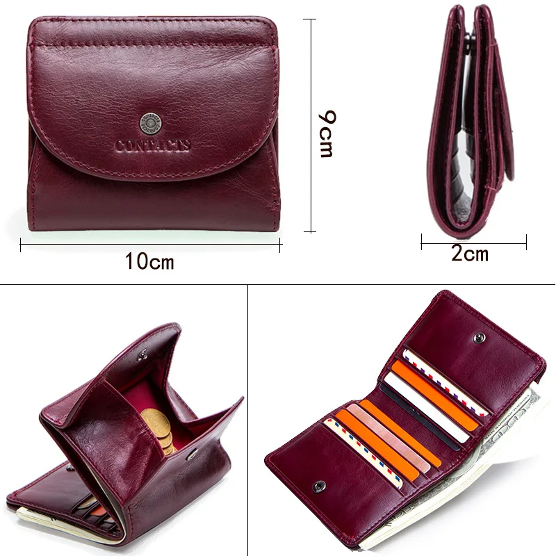 New Fashion Genuine Leather Women Small Wallet Luxury Brand Female Short Slim Hasp Coin Purse Card Holder Money Bag High Quality