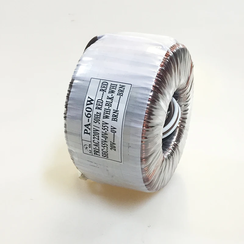 KYYSLB 60W transformator toroidalny czysty z miedzianymi stopkami transformator mocy 60W niska częstotliwość toroidalny może być dostosowany transformator