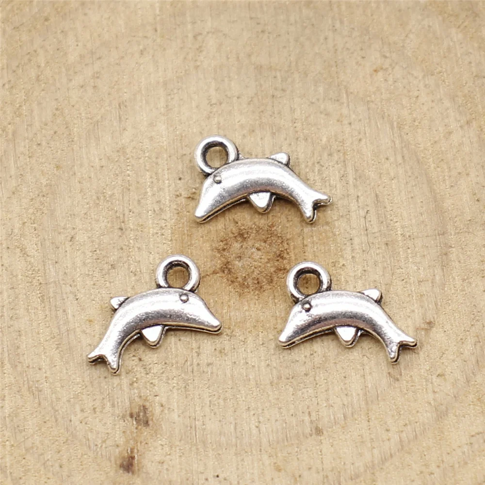 free shipping 162pcs 11x6mm antique silver Baby dolphin charms diy retro jewelry fit Earring keychain hair card pendant