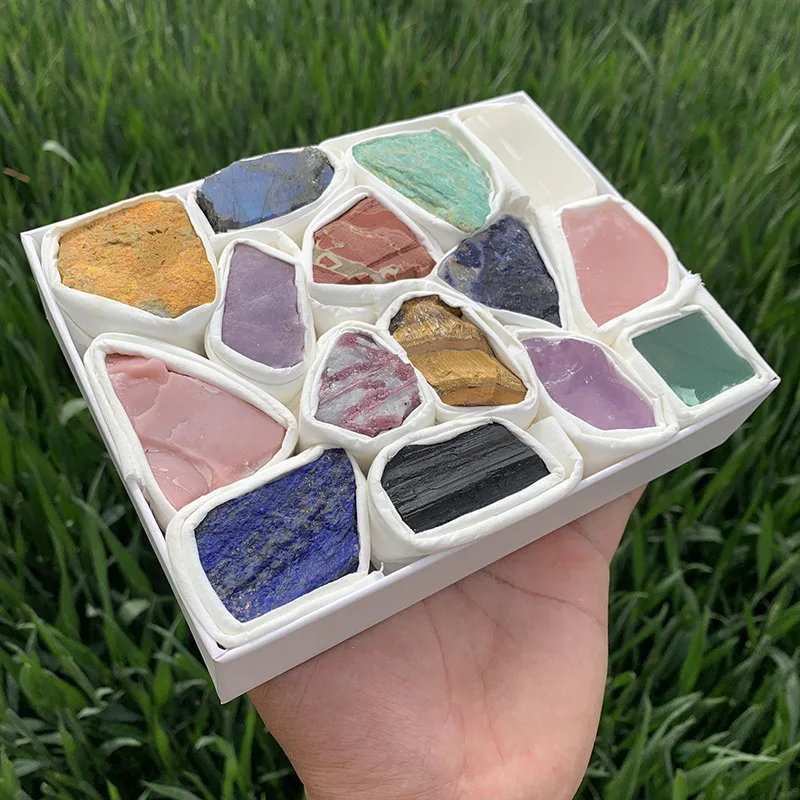 600-1000g Luxury Amethyst Geode Gift Box Natural Crystal Quartz Stone Wand Point Energy Healing Mineral Stone Rock Geode