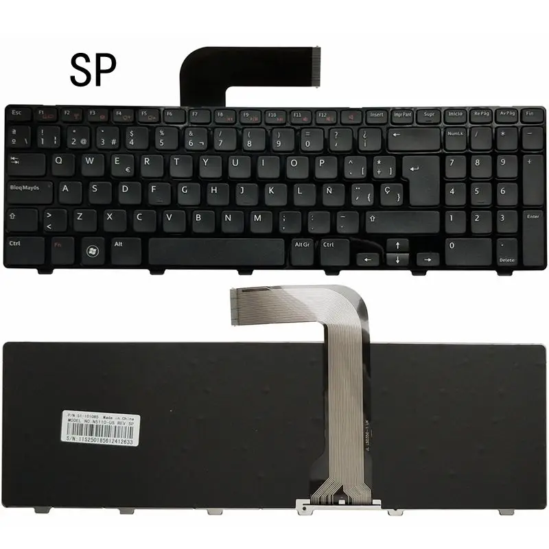 NEW US/SP LAPTOP KEYBOARD FOR Dell Inspiron 15R N5110 M5110 N 5110 M511R 4DFCJ NSK-DY0SW