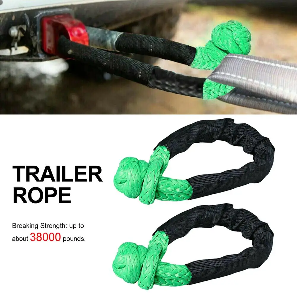 

Car Capstan Cord Soft Shackle Synthetic Rope 38000lbs Trailer Pull Rope Multi-Color Trailer Rope Synthetic Rope Flexible