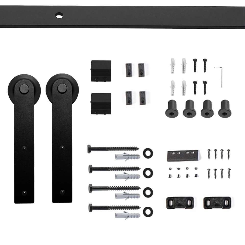 24'' To 72" Mini Cabinet Sliding Barn Door Hardware For Double Door Wood Doors Track Hardware Cabinet Closet Hanging Rail Set