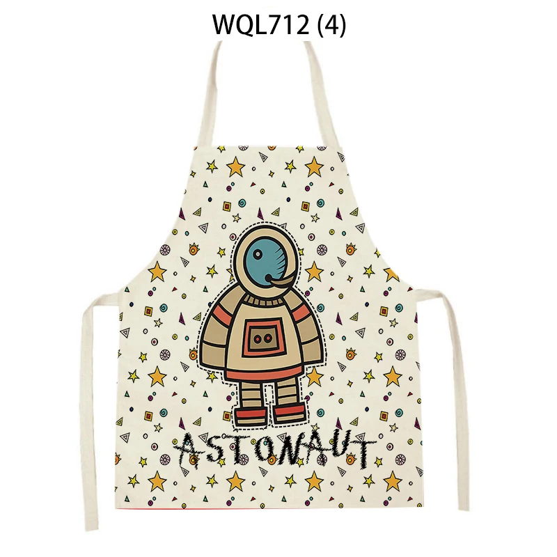 

Cartoon Universe Space Science Space Ship Apron Lady Adult Bib Home Cooking Roast Coffee Shop Cleaning Apron Kitchen Accessories