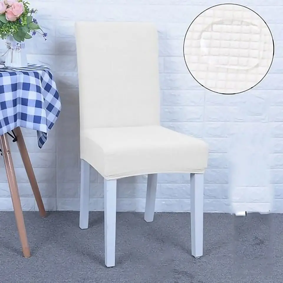 Super Soft Jacquard Fabric Short-term Waterproof Stretch Chair Cover Elastic Spandex Seat Chair Cover For Dining Room/Kitchen