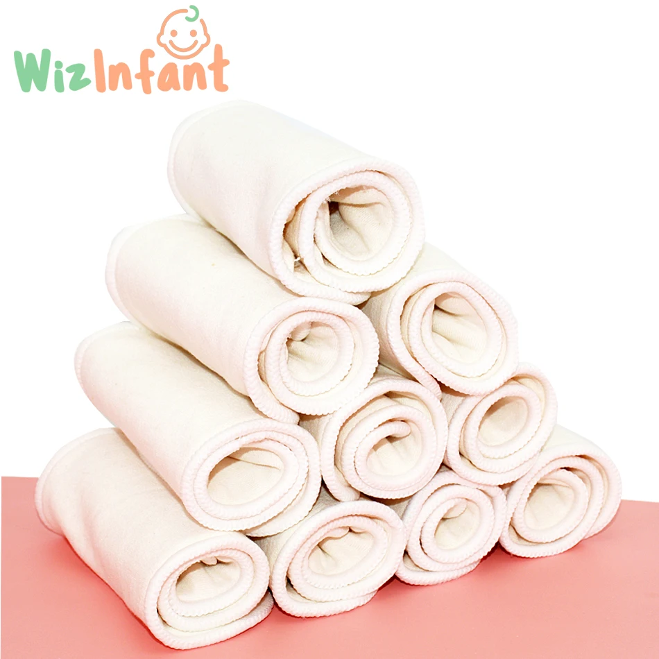 

WizInfant 5 /10pcs 3 layers Hemp Cotton Diaper Insert, Nappy pad, Booster for Onesize Cloth Diaper Pocket Diaper35*13.5cm