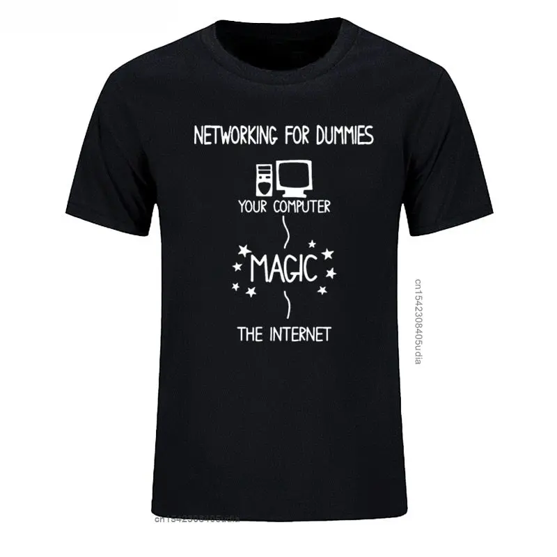 New Graphic T Shirts Summer Networking For Dummies T Shirt Funny Geek Nerd It Computer Programmer Funny Men\'s T-Shirt Casual