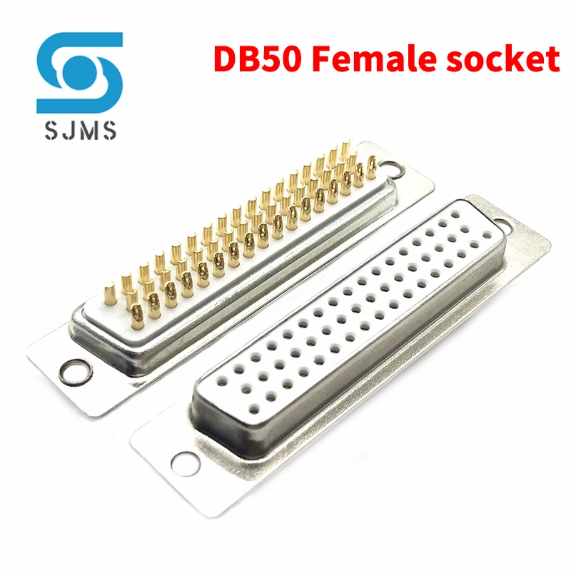 1 sztuk DR50 mężczyzna pozłacane bur HDR50 wygięty pin płyta typu trzy wiersz mężczyzna spawane płyta złącze D-SUB DB50 kobieta 3 wiersz 50 pin