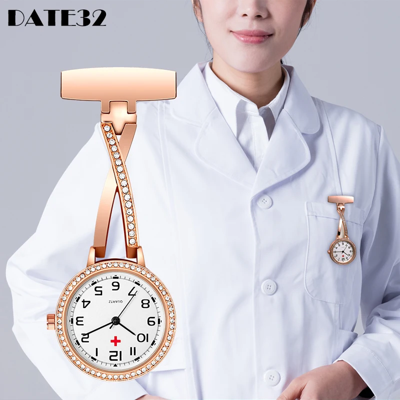 

High Quality Nurse Watch Doctor Nursing Fob Medical Quartz Pocket Watch Pin Clip Watch Hanging Clock Brooch Gift Girls Present