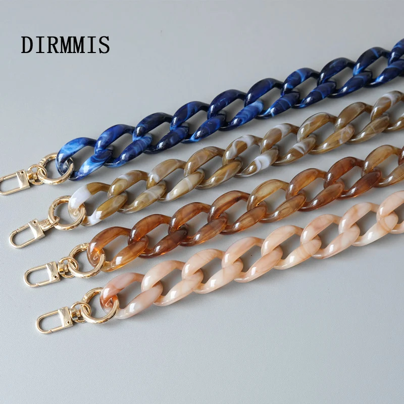 Cadena de acrílico desmontable para mujer, accesorio de moda, correa de lujo, cadena de embrague de hombro de resina, azul, rosa y marrón, nuevo