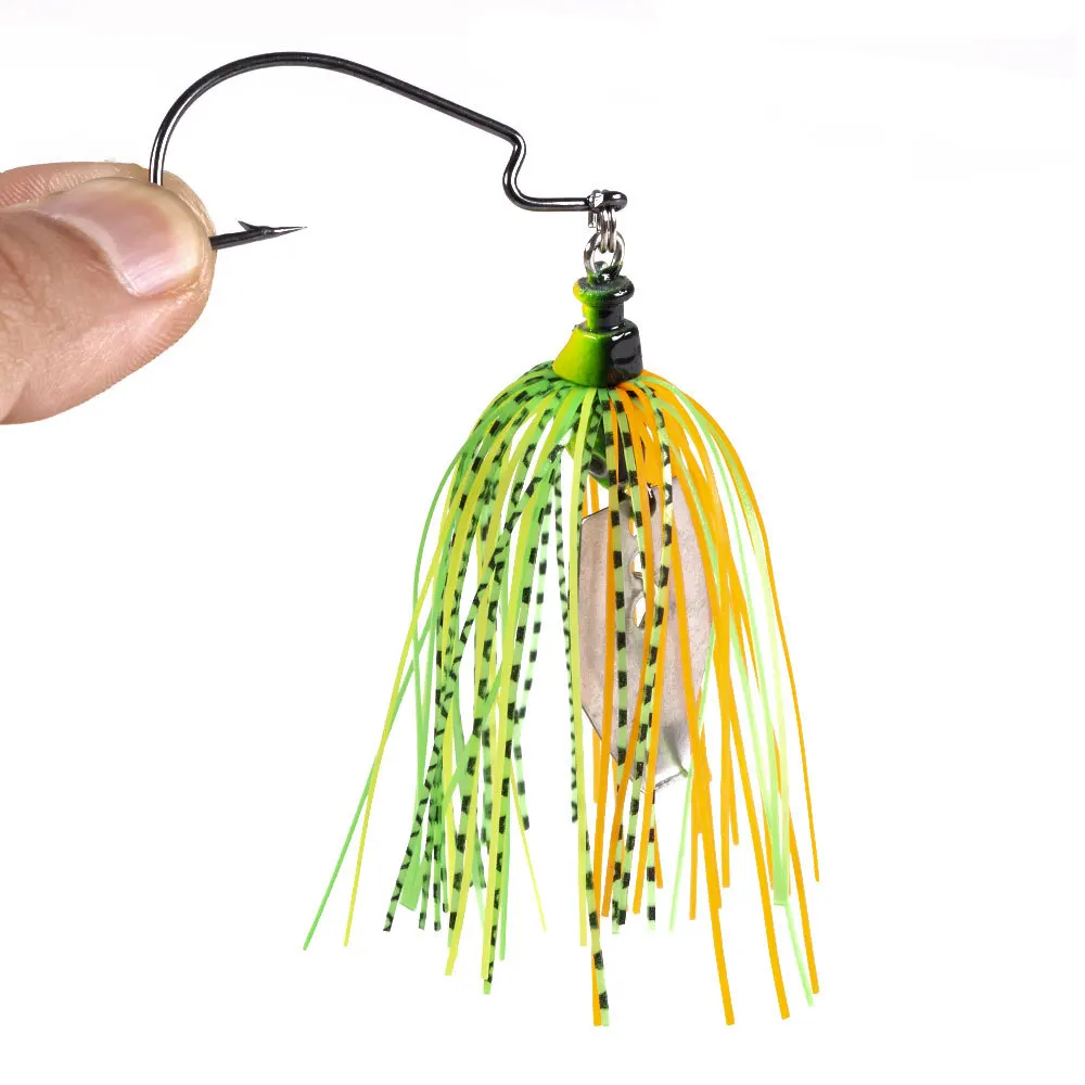 1Pcs 11g Weedless Swim Jig Chatterbait Blade Bait with Rubber Skirt Buzzbait Fishing Lures image 3