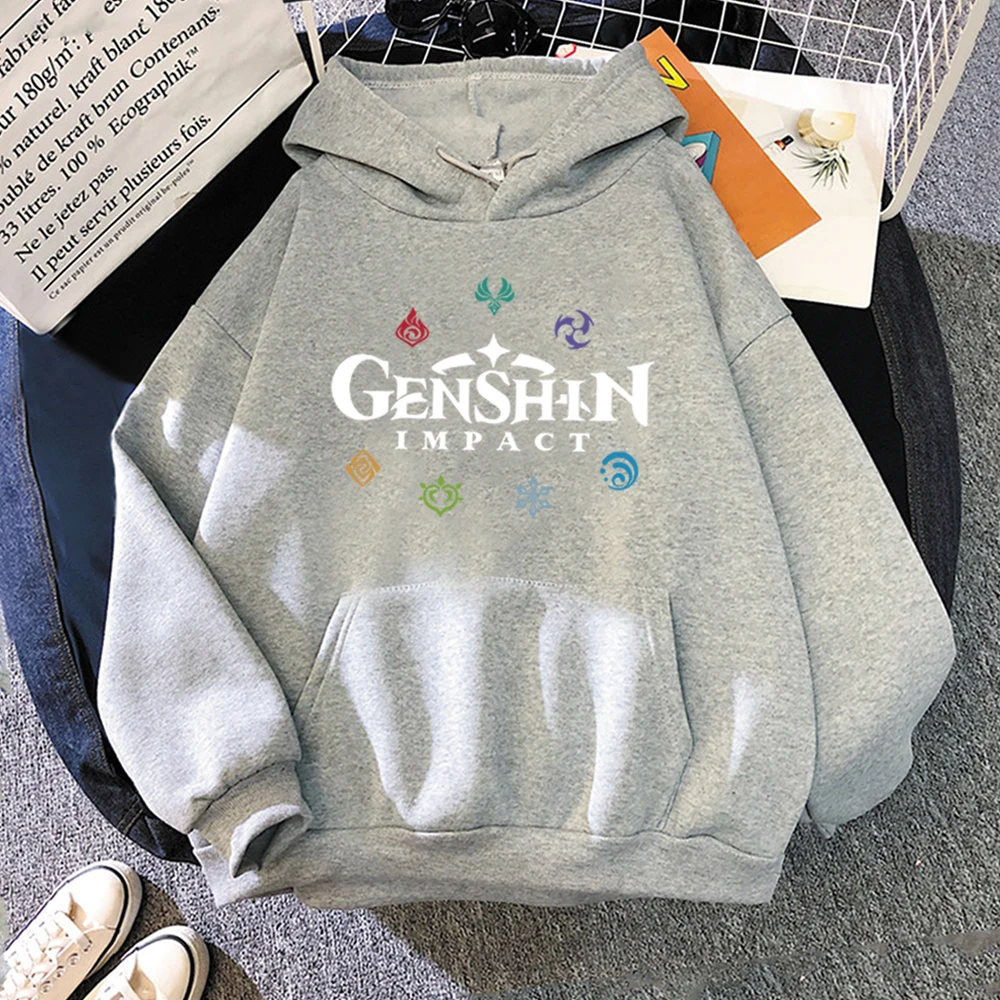 Genshin Impact Hoodies 2021 ฤดูใบไม้ผลิผู้หญิงเกาหลีหญิงHoodyกราฟิกStreetwear Ulzzang Unisexเสื้อกันหนาวผู้ชายHarajukuแจ็คเก็ต