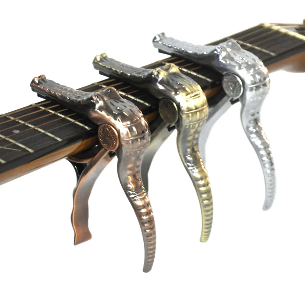 Alice A007G Aluminum Alloy Crocodile Guitar Capo for Acoustic Guitars 3 Colors