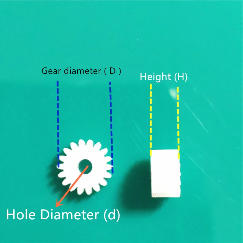 Ensembles d\'engrenages d\'axe de dents de moteur en plastique, diamètre du trou de 1mm, 2mm, jouets de robot hélicoptère bricolage, toutes sortes