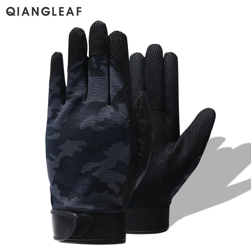 QIANGLEAF Tactical Pu Work Gloves Anti-Slip Hunting Camping Cycling Camouflage Outdoor Sport Fishing Safety Cycling Glove 2500MC