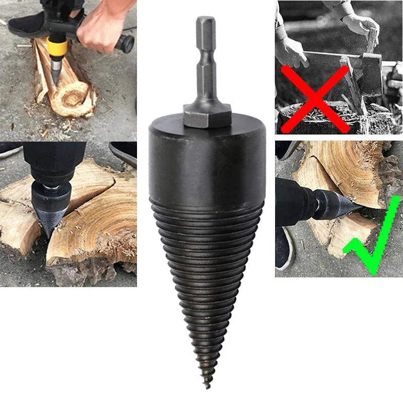 Firewood Cutting Drill Bits Power Tool Drill Bit Wood Splitter Screw Cones Splitting Bit Wood Drill 32/42MM For Electric Drill