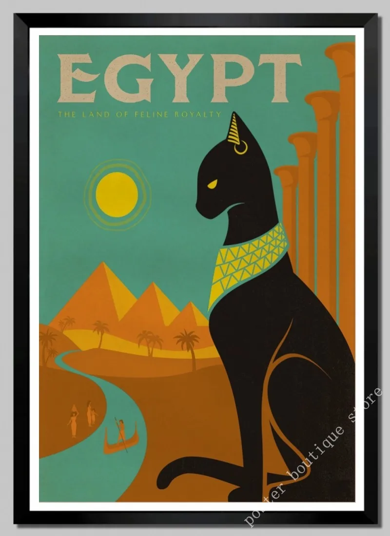 Retro Travel to Africa Egypt  Vintage Wall Pictures Kraft Posters Coated Wall Stickers Home Decoration Gift