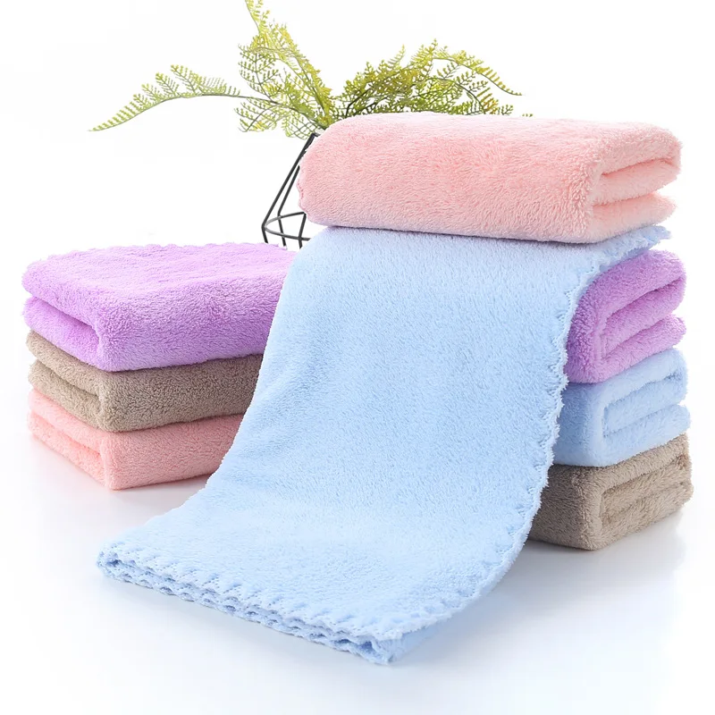 Adult Towel 35*75 High Density Coral Velvet Towel Thick Present Towel Gift Return 1PCS