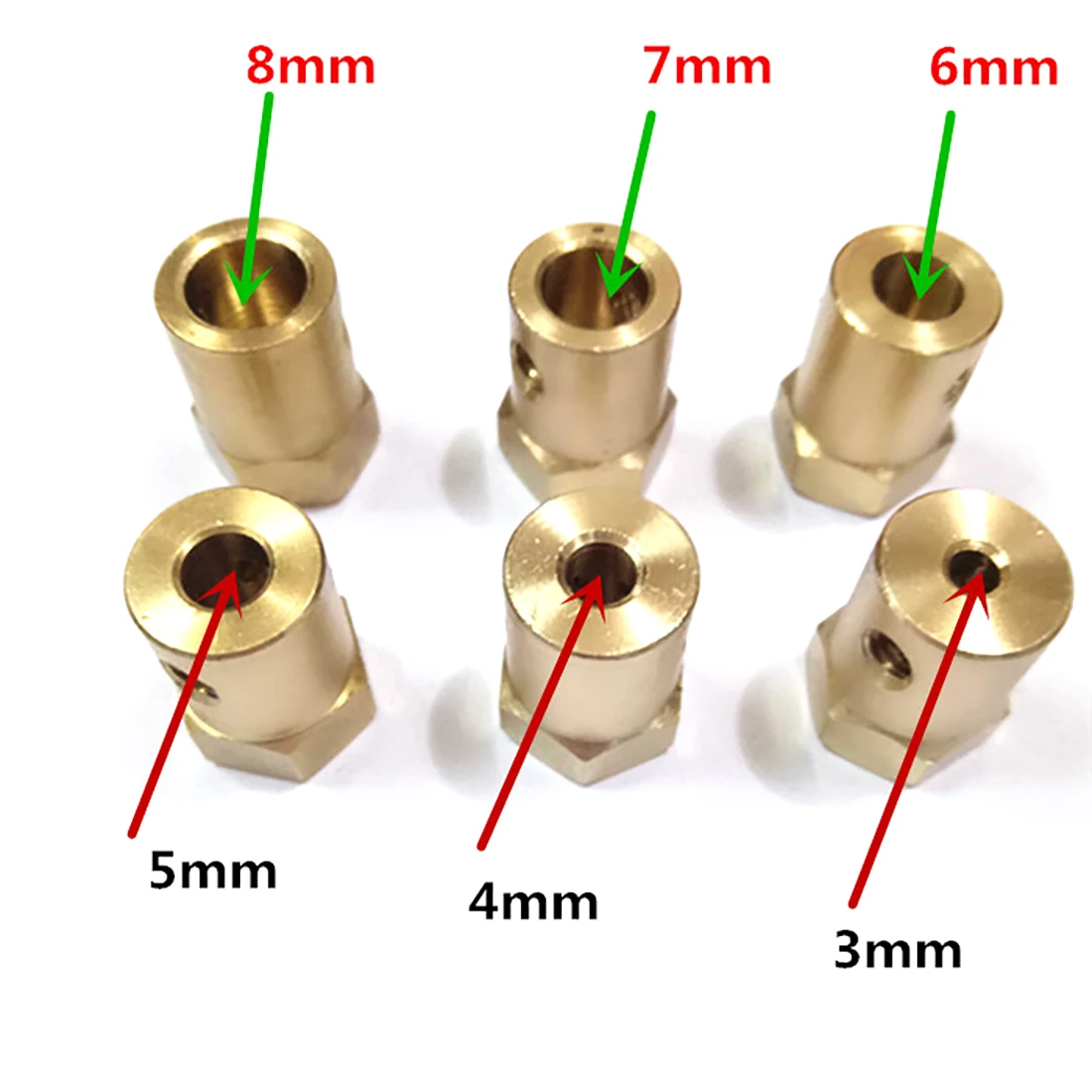 

5PCS JMT Motor Hex Coupling Hexagonal Brass Connector Connecting Shaft Copper Connector for Motor Wheel DIY Robot Car Chassis