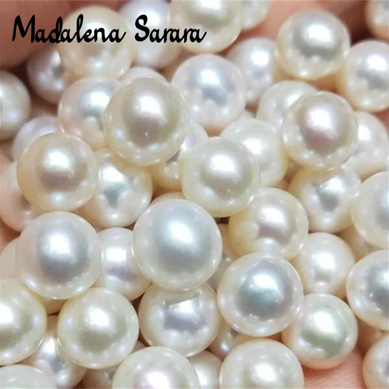 MADALENA SARARA 8-9mm Freshwater Pearl Round Shape Bright Luxury Natural Color For DIY Making