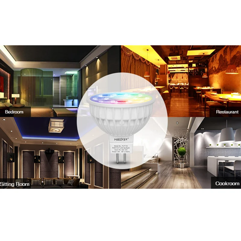 Imagem -04 - Miboxer Fut104 4w Mr16 Rgb Mais Cct Luz Led Lâmpada Mr16 para Quarto Restaurante Sala de Estar Cozinha e Sala de Estar Iluminação