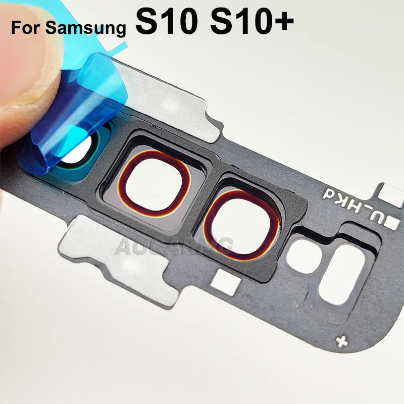 Aocarmo Voor Samsung Galaxy S10 Plus S10 + Achter Back Camera Lens Glas Met Frame Ring Cover Sticker Vervanging onderdelen