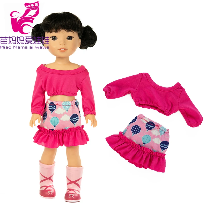 14.5 inch doll clothes tan top dress for Wellie Wishers 38cm 40cm nancy doll clothes coat baby girl gift