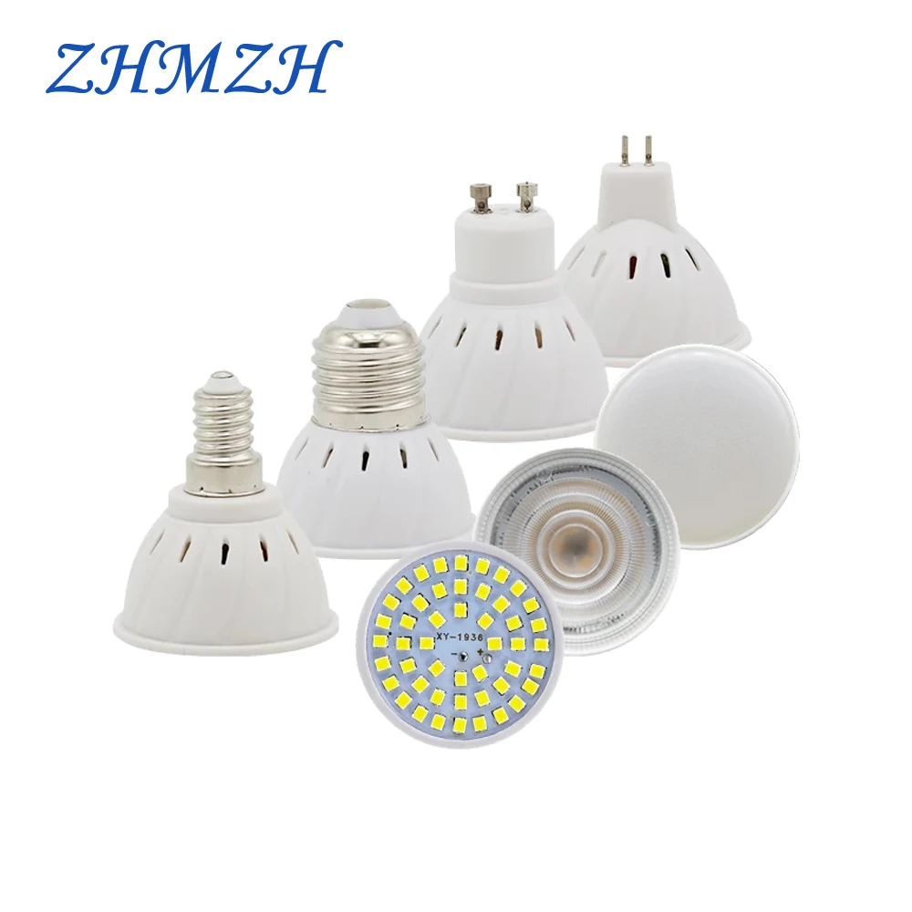 

ZHMZH LED Lamp Cup Bombillas LED Lighting Corn Bulbs E27 E14 MR16 GU10 48 LEDs AC220V 6W 2835 Chip SMD Warm White&White