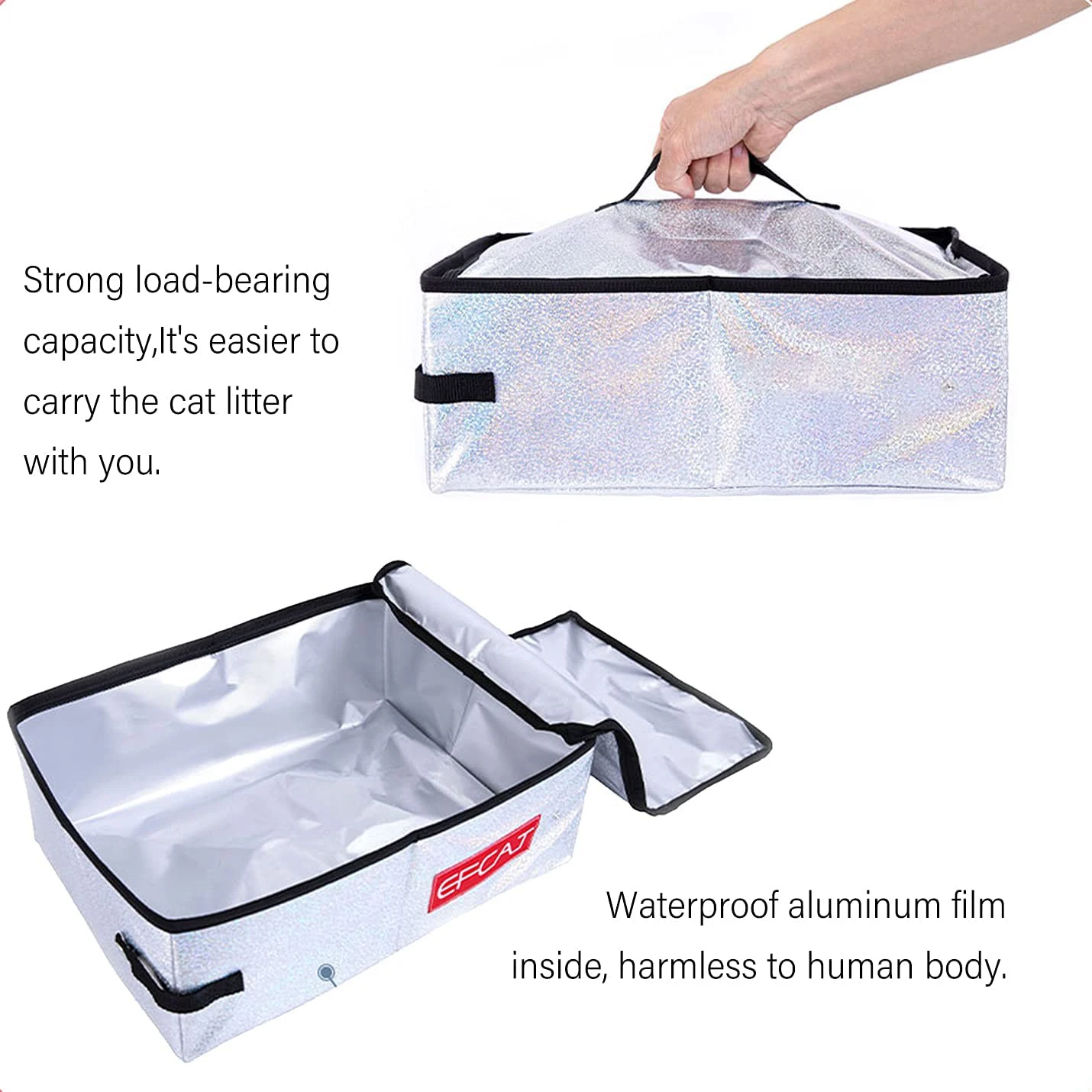 Portable Cat Litter Box With Cover Foldable Waterproof Large Size Outdoor Pet Travel Simple Toilet